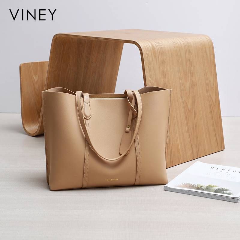 VINEY Big Bag 2025 Women's Bag Spring And Summer New Style Trendy Genuine Leather Tote Bag Large Capacity Commuter Summer Shoulder Bag_voghion.com