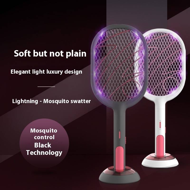 Lightning Mosquito Zapper - USB Rechargeable 2-in-1 Electric Fly Swatter & UV Trap (4000V Shock, Portable For Home/Travel Use)​_voghion.com