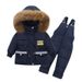 Premium Baby & Toddler Winter Outfit Set - Warm Hooded Down Jacket With Detachable Pants (80cm, 1-3 Years) - Soft & Lightweight For Boys & Girls_voghion.com