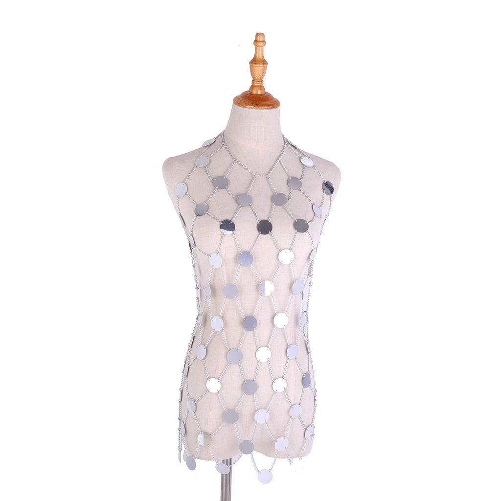 Pailletten-Körperketten-Set – glamouröser Fischnetz-Taillenschmuck für das Styling von Abendkleidern_voghion.com