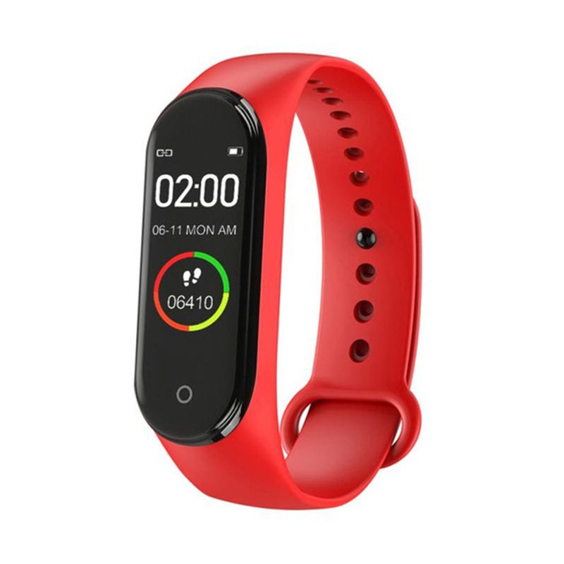 Black Red Blue M4 Smart Bracelet Band Sports Pedometer Watch Waterproof Wristband Fitness Gym Workout Heart Rate Blood Pressure_voghion.com