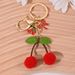 Cherry Bow Keychain For Women Cute Bag Key Zipper Pendant Small Gift_voghion.com