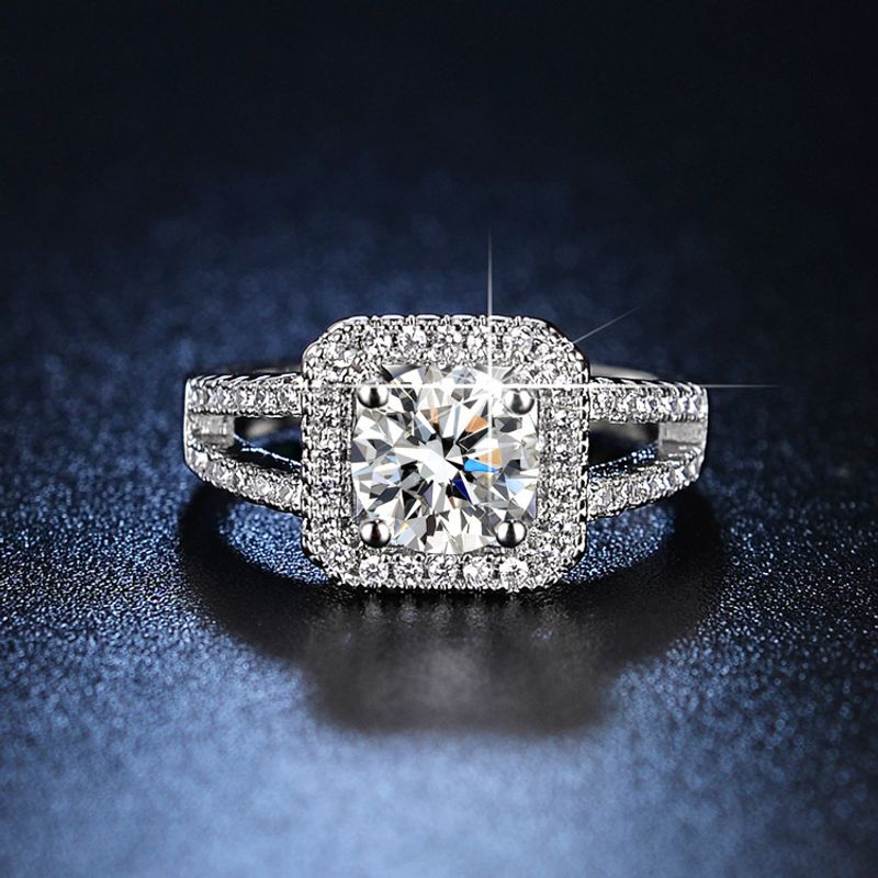 Streaming live versione coreana femminile temperamento borsa quadrata stile principessa anello di diamanti simulati da un carato gioielli_voghion.com