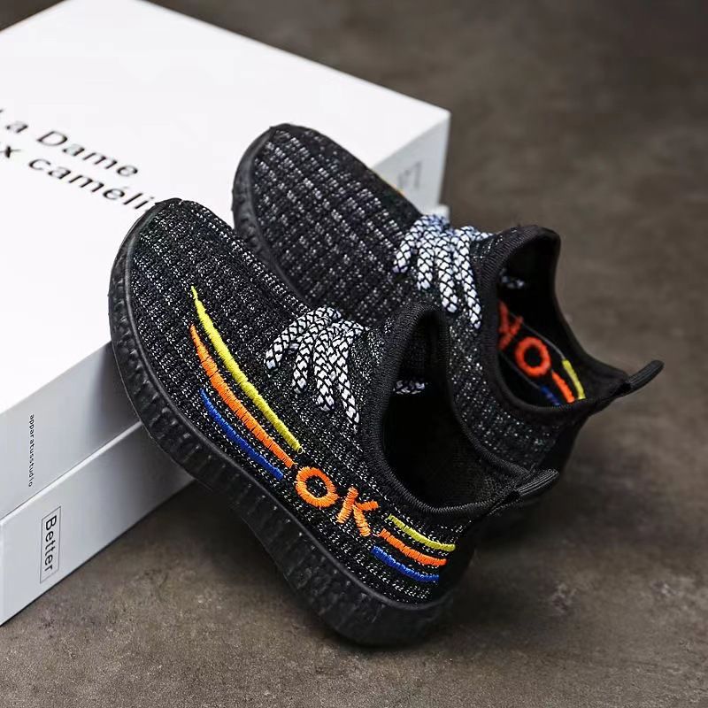 Children's Shoes Coconut Shoes Flying Woven Breathable Soft Bottom Sports Shoes Boys And Girls Casual Shoes_voghion.com
