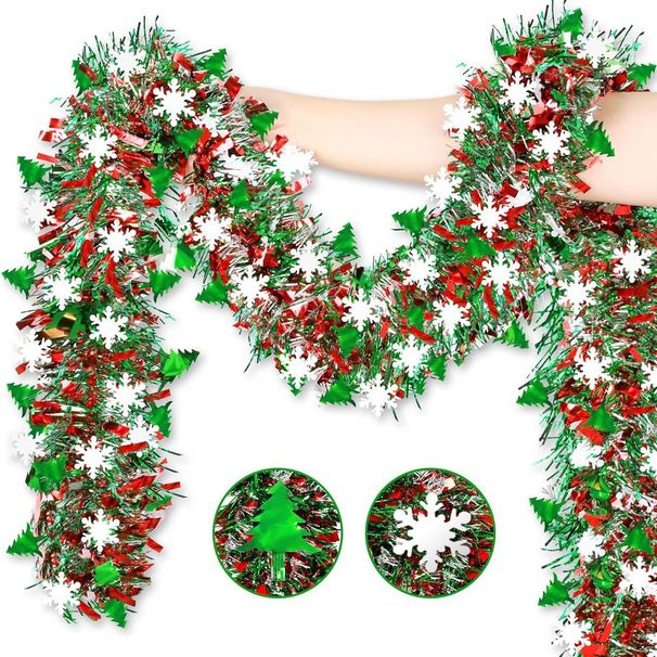 Christmas Decoration Party Garland Snowflake Safflower Supplies Ribbon_voghion.com