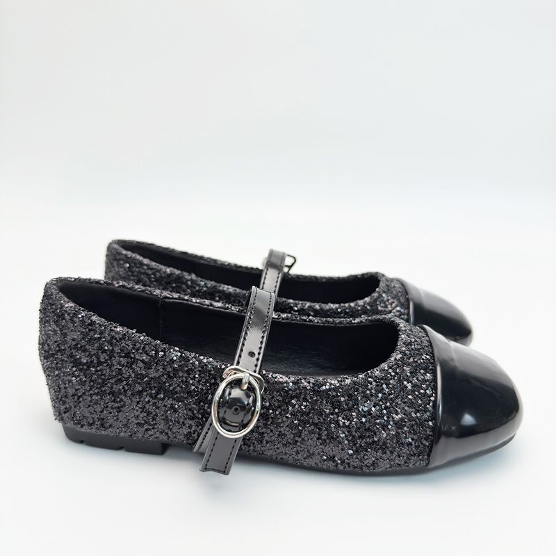 Girls' Flats Round Toe Shallow Mouth Girls Flat Shoes Sweet New Sequined Rhinestone Silver Girls Mary Jane Shoes_voghion.com