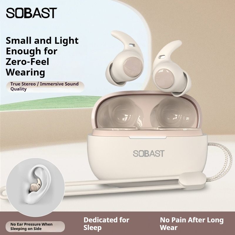SOBASTS16 Sleep Mini In-Ear Bluetooth-Ohrhörer – Kabellose Geräuschunterdrückung, bequemes Schlafen auf der Seite und kein Druck_voghion.com