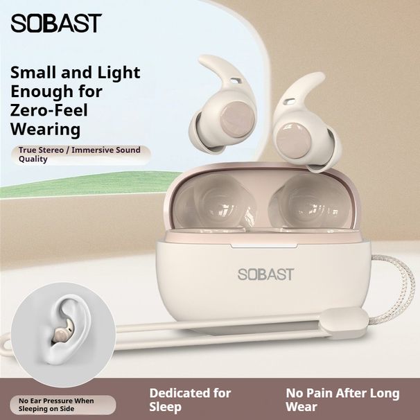 SOBASTS16 Sleep Mini In-Ear Bluetooth-Ohrhörer – Kabellose Geräuschunterdrückung, bequemes Schlafen auf der Seite und kein Druck_voghion.com