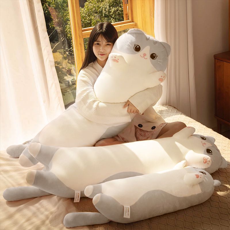 Cat Girl Plush Toy Soft Sleeping Long Pillow Leg Clamping Big Doll_voghion.com