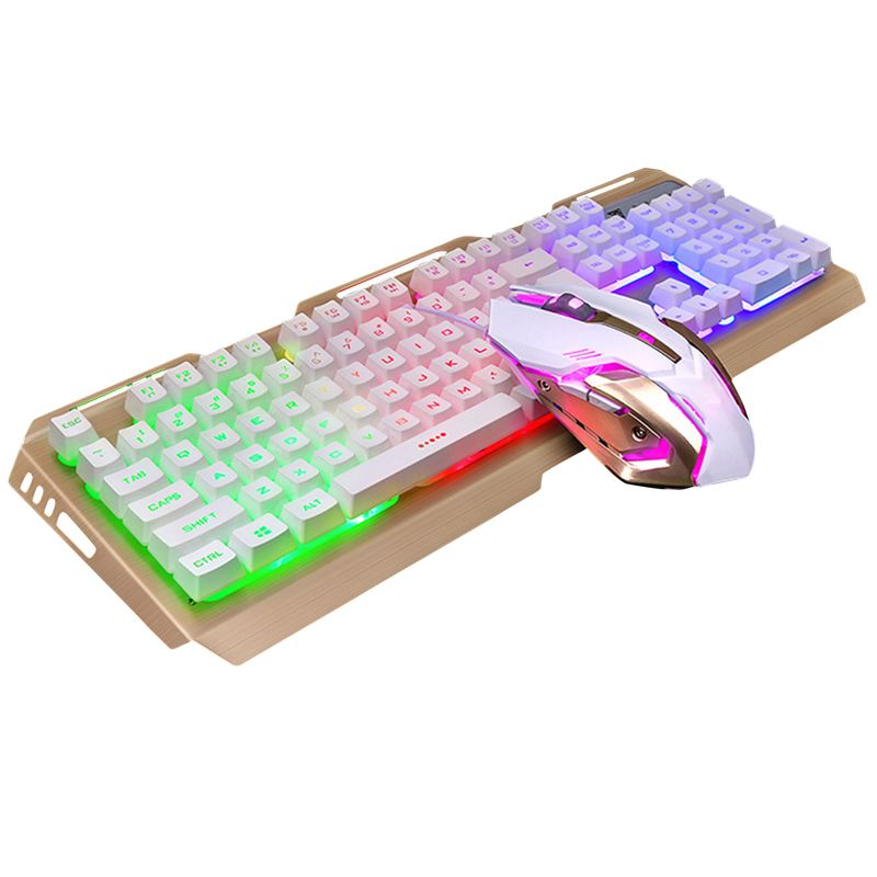 Farfi Portable Universal Mechanical Hand Feel USB Wired Gaming Keyboard Mouse Kit til PC_voghion.com