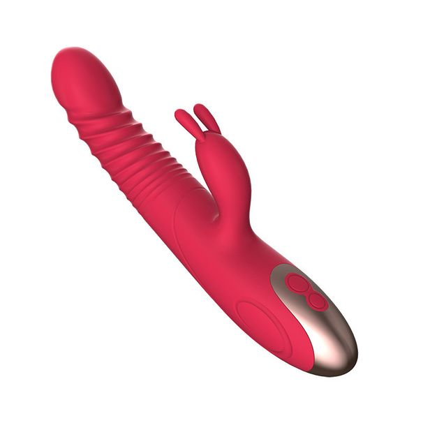 1pc vibratore di coniglio spingente, vibratore telescopico e rotante con ricarica magnetica realistica in silicone vibratore con 10 modalità di vibrazione giocattoli sessuali per le donne_voghion.com