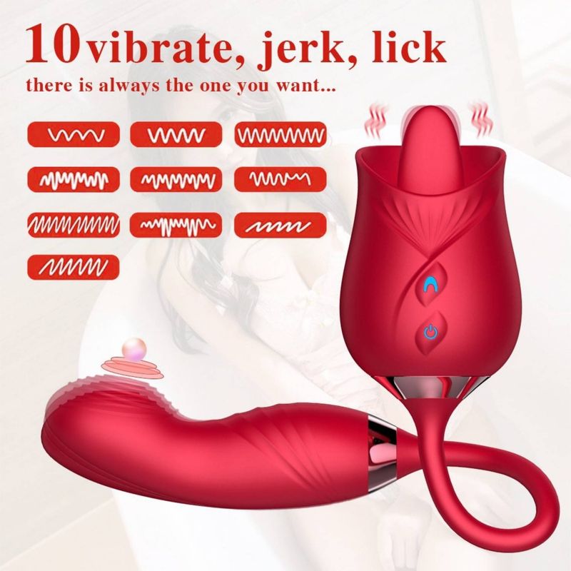 Rose Full Of Flowers 5 Generations Double-headed Sucking Vibration Stretch Sex Women Masturbation Sex Sex Adult Products Women_voghion.com