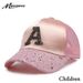 Sequins Child Mesh Kids Snapback Baseball Cap With Letter A Funny Spring Summer Hip Hop Boy Hats Sun Caps Bones_voghion.com