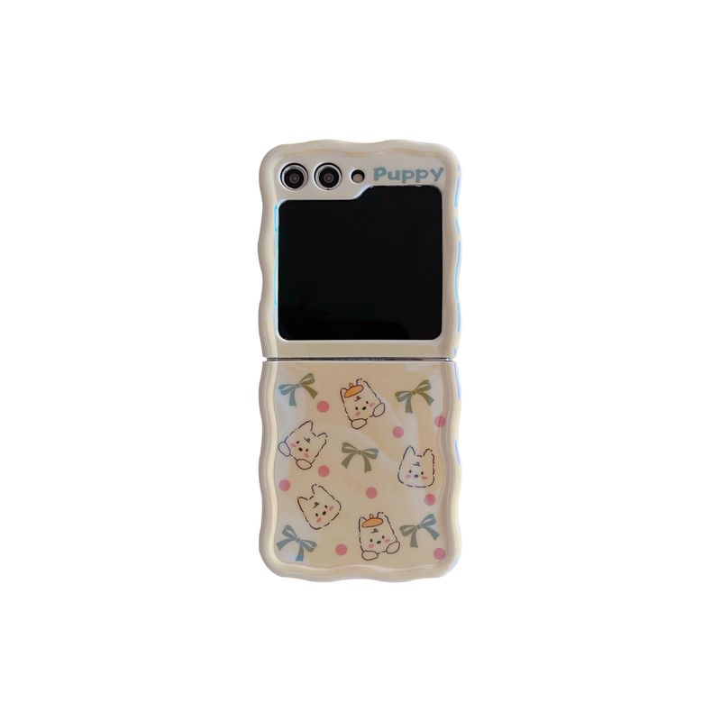 Applicable blue light polka dot cartoon galaxy zflip3/4 mobile phone case Samsung 5 generation folding protective case portable rope_voghion.com