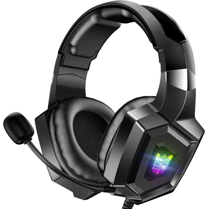 ONIKUMA K8 Gaming-Kopfhörer Mit Flexiblem HD-Mikrofon, RGB-Licht, Surround-Sound, Over-Ear-Headset Mit Kabel, Gamer Für PC-Gaming, Xbox_voghion.com