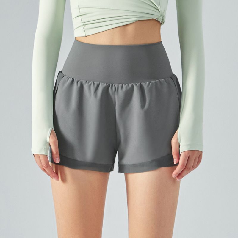 Damenbekleidung Zweiteilige Shorts für Damen im Sommer Bequeme, lockere Schlankheits-Sportshorts Fitness-Yoga-Kleidung_voghion.com