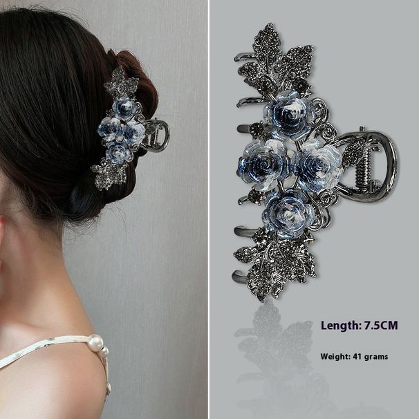 Parrucca versatile di medie dimensioni in metallo rosa con piccolo volume di capelli, clip Shark Grab_voghion.com