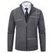 Men's Knit Sweater Cardigan With Stand Collar - Lightweight Business Casual Pullover For Fall (Available In Plus Sizes)_voghion.com