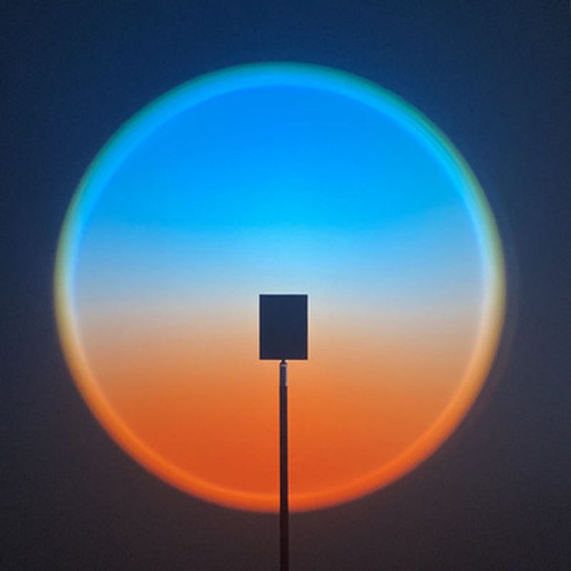 Sunset Projection Floor Lamp - Horizon Sky Light With Adjustable Colors (Sunset Orange, Twilight Blue, Aurora Purple)_voghion.com
