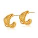 Orecchini francesi irregolari in argento con ago ipoallergenico personalità orecchini alla moda a forma di C design linea geometrica placcato oro K_voghion.com