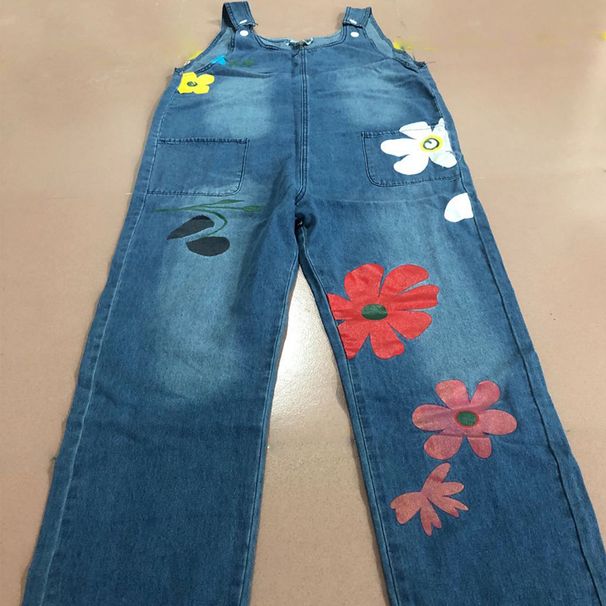 Abbigliamento donna Jeans larghi leggeri e comodi tuta stampata all-in-one da donna_voghion.com