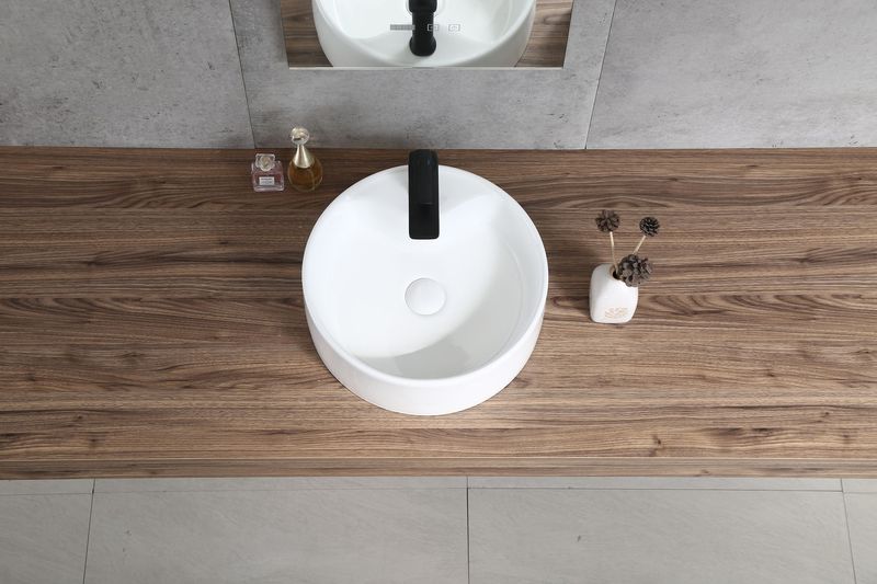 Lifestyle Round Countertop White Ceramic Wash Basin CUPC Certified_voghion.com