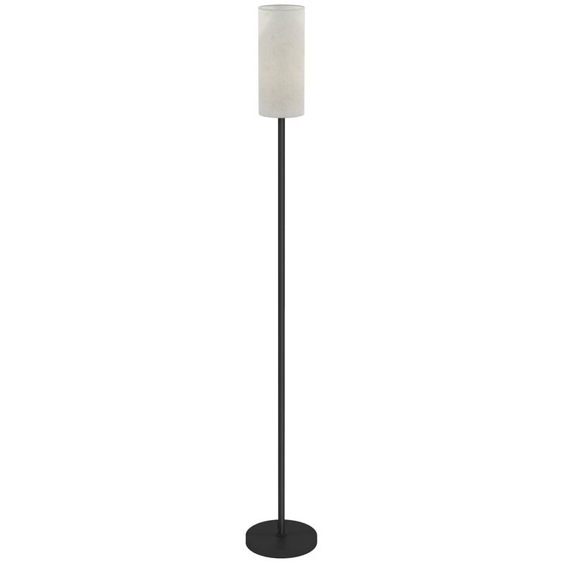 Stehlampe für Wohnzimmer, Moderne Stehlampe mit Leinenschirm und Fußschalter, minimalistischer Lampenschirm mit hohem Mast für Schlafzimmer, Büro_voghion.com
