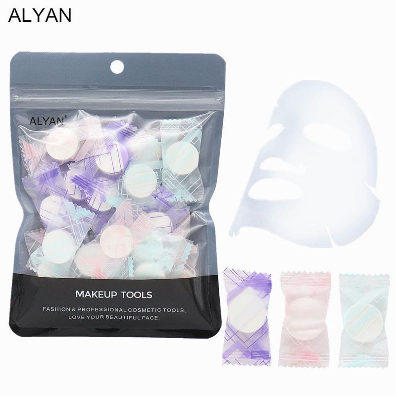 Strumenti e accessori per il trucco ALYAN Maschera compressa 30 pezzi Sacchetto monouso in tessuto non tessuto per salone di bellezza Pellicola per l'acqua Fai da te Caramelle Maschera di carta traspirante_voghion.com