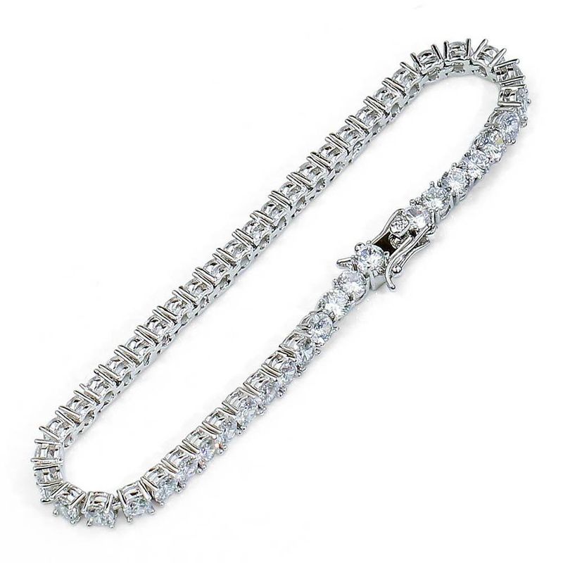 Men And Women's Jewelry 4mm Cubic Zirconia Tennis Bracelet Hip Hop Chain For Unisex Fashion Accessories_voghion.com