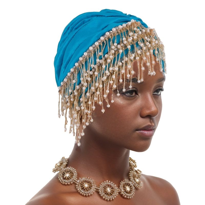 Women's Scarves New Heavy Duty Multi Layer Tassel Hat Baotou Hat Muslim Hat_voghion.com