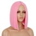 hot selling Straight Short Bob Human for Black Lace Brazilian Wigs Remy Hair Middle Part Side For Brown Women_voghion.com