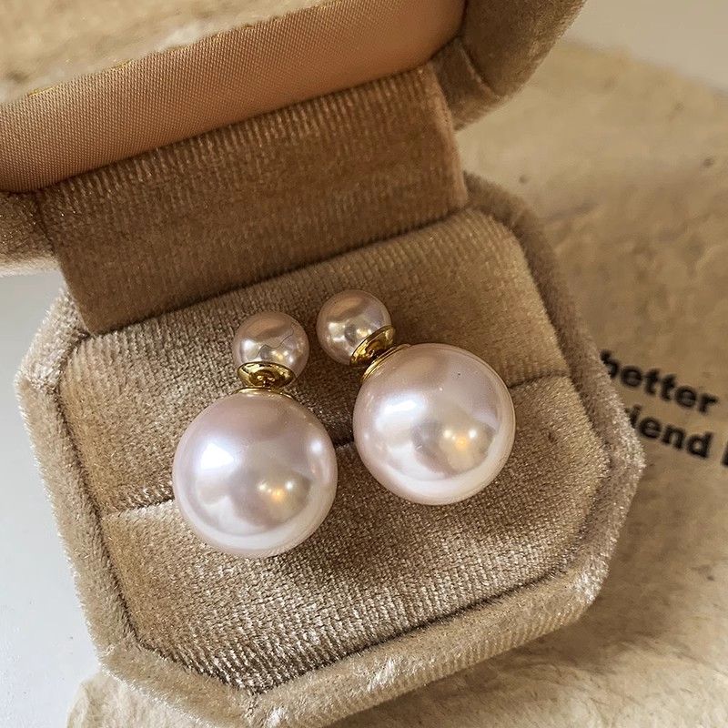 Double-Sided Pearl For Women, New Fashionable Commuter Style, Autumn And Winter Elegant Earrings, Niche Design, High-End_voghion.com