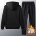 Lamb Fleece Zipper Cardigan Jacket Men's Fleece Thickened Casual Pants Men's Sweater Men's Two-piece Dad's Warm Sports Hooded Suit Men's_voghion.com