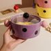 Cute Wave Dot Instant Noodle Bowl With Cover For Student Dormitory Instant Noodle Bowl Rice Bowl Double Ear Ceramic Soup Bowl Luosifen Bowl_voghion.com