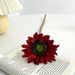 Tournesol artificiel à tige unique pour décoration intérieure, mariage et accessoires photo – Composition florale réaliste en soie rouge, bleu et blanc automnal._voghion.com