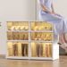 Haus & Garten Kostenlose Installation Klappschuhschrank Viertürige Integrierte Schuhaufbewahrungsbox Transparentes Schuhregal Haustür Staubdichte Schuhbox_voghion.com