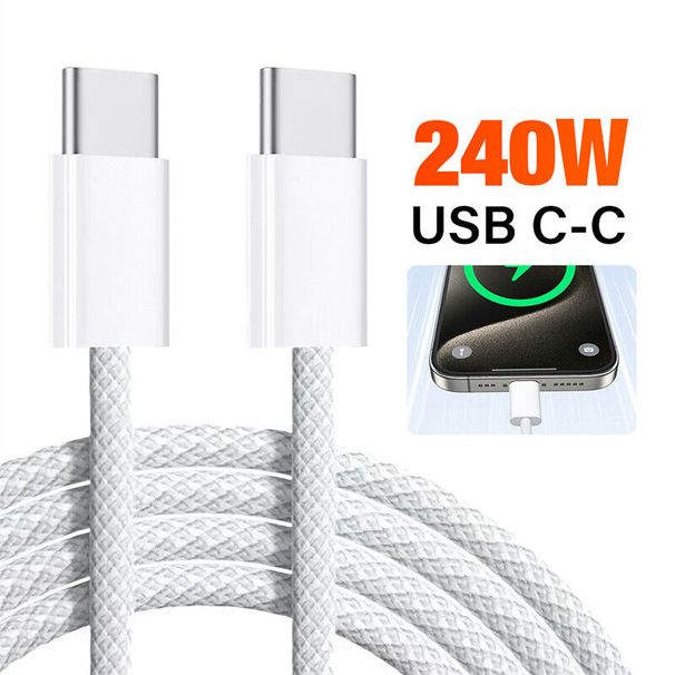 Typ C USB C zu USB C Schnellladekabel 240W Kabel für iPhone 15 16 Samsung S24_voghion.com