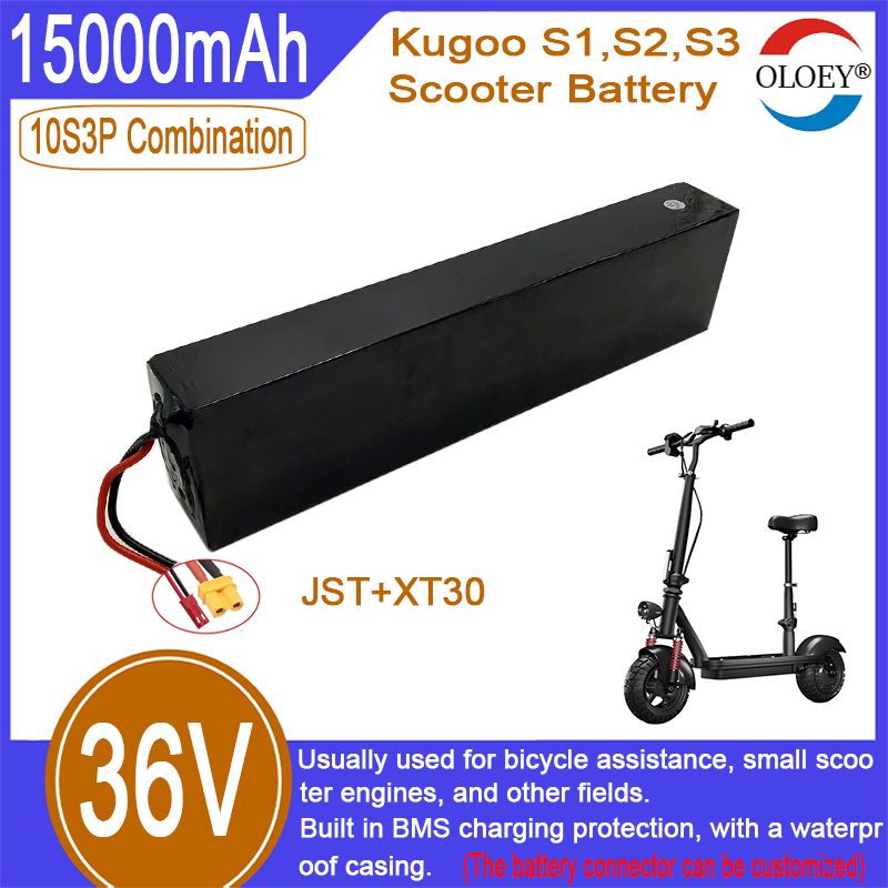 Batería de repuesto para scooter de 36 V, combinación 10S3P, 15 000 mAh, protección de carga BMS incorporada, a prueba de explosiones, función impermeable_voghion.com