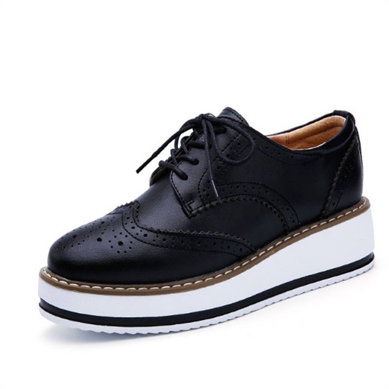 2025 Mode Sneakers Dames Kunstmatige PU Lage Help Vetersluiting Antislip Slijtvaste Hardloopschoenen 35-43_voghion.com