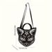 Y2K Gothic Dark Style Cat-face PU Handbag, Shoulder Crossbody Bag. Suitable For Festivals Such As Halloween And Dia De Los Muertos. Unique Design._voghion.com
