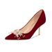 Scarpe da donna eleganti con tacco alto a punta rosse per donna - Eleganti décolleté a stiletto con tomaia in morbida pelle scamosciata e comoda suola in gomma_voghion.com