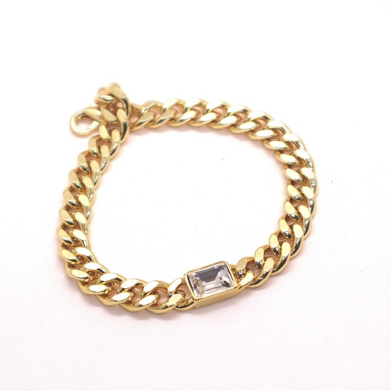 Collana con clavicola a catena cubana placcata oro, versatile e patchwork geometrico di Ins Internet Celebrity Fashion_voghion.com