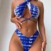Women's sexy printed split swimsuit female  new slit bikini three-piece set_voghion.com