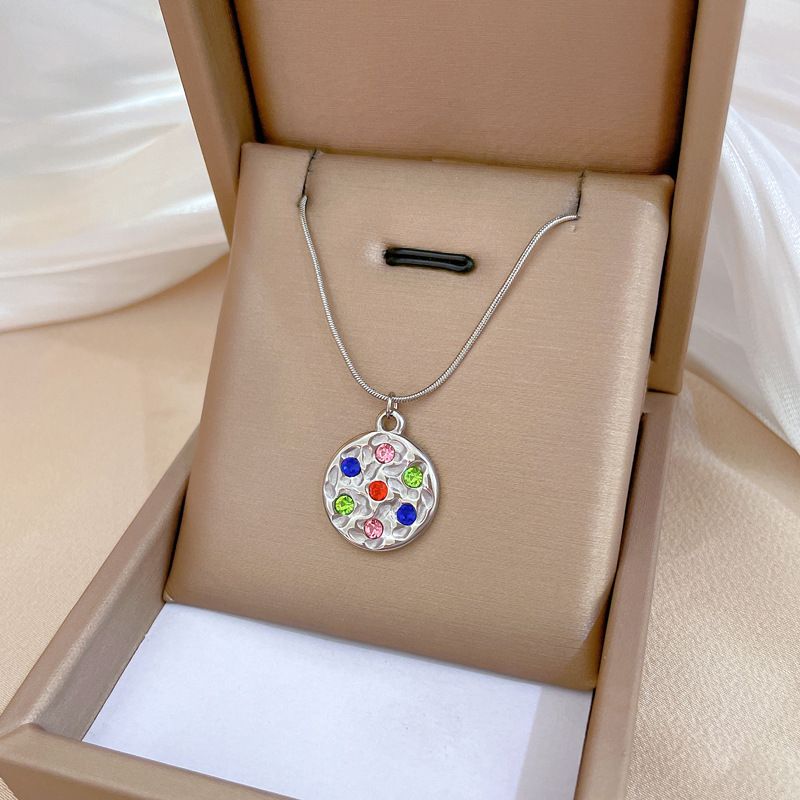 Full Body Titanium Steel Colored Zirconium Circular Plate Extremely Simple Blast Furnace Genuine Gold Necklace For 【 】_voghion.com