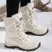 Voyage Cross-Border 2025 Winter New Cotton For Women Thickened Long Fur Lined Warm Snow Boots High-Top Plus Size Shoes_voghion.com