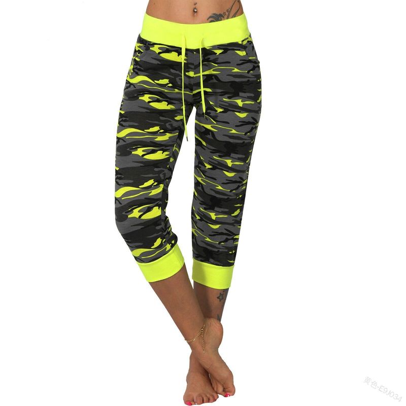 2023 New Yoga Camouflage Printed Capris for Women Drawstring for Women Slim-fit pants for Women_voghion.com