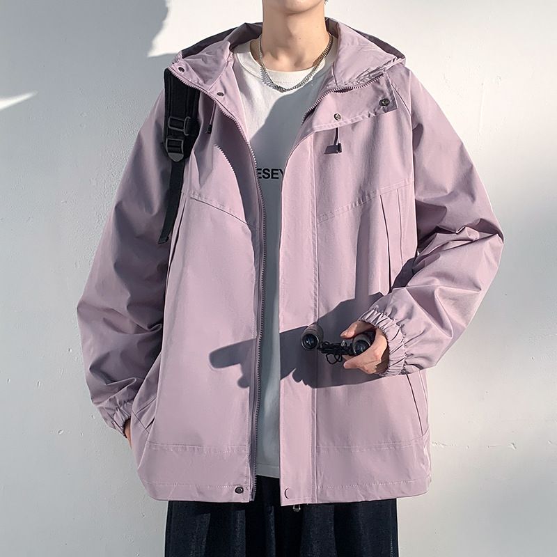 Herren Herbst vielseitige Herren Kapuzen Winddicht und wasserdicht Angriff lose Casual Workwear Jacke, Top_voghion.com
