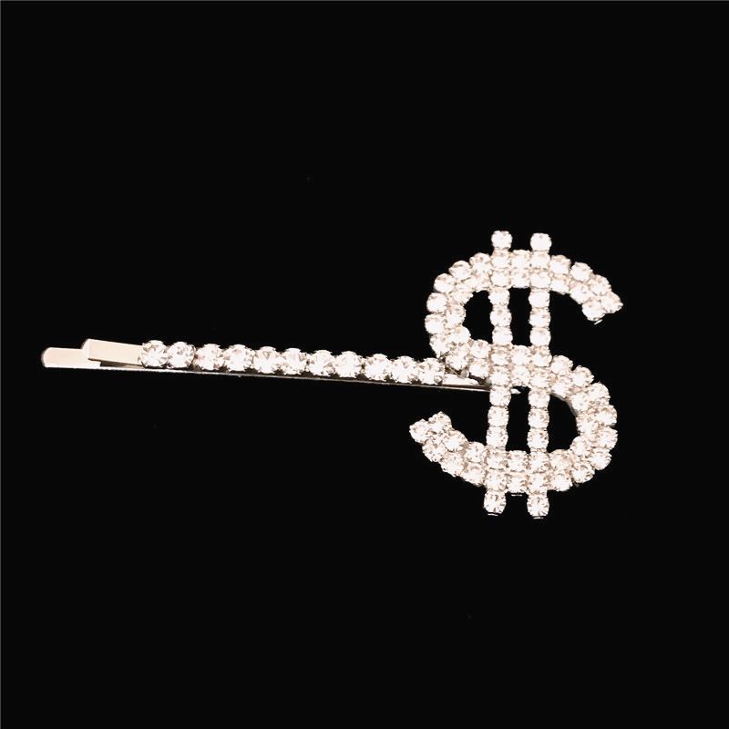 Doplňky Nové USD Spona do vlasů $One line Water Diamond Hip Hop Instagram Módní šperky Vlásenka_voghion.com