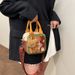 Borsa a tracolla a tracolla in tela con motivo a cartoni animati, stile coreano, stile 2025, nuova moda alla moda, da donna, a quadri, con scatola quadrata._voghion.com