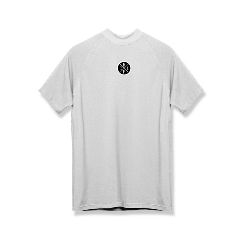 T-shirt a maniche corte con fondo aderente elastico fitness per seta da uomo ad asciugatura rapida alla moda_voghion.com